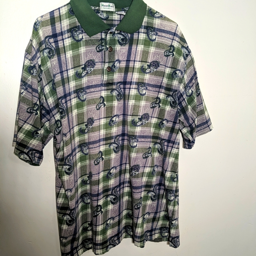 Vintage Winner Mate Men's Paisley Golf Polo Shirt Size XL